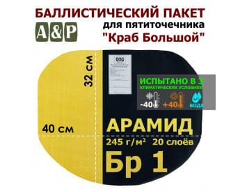 Баллистический пакет для пятиточечника "Краб Большой". Арамид (кевлар). Класс защитной структуры Бр 1.