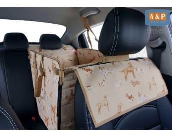 Автогамак Happy Dog Premium (Хэппи Дог Премиум). На 1/3 заднего сиденья. Цвет: выставка собак.