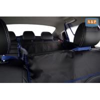 Автогамак Happy Dog Premium (Хэппи Дог Премиум). На 2/3 заднего сиденья. Цвет: черный с синей окантовкой.