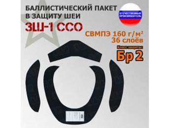 Баллистические пакеты в защиту шеи ЗШ-1 от ССО. Класс защитной структуры Бр 2.