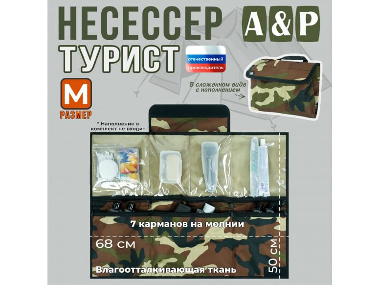 Несессер мужской дорожный "Турист" (размер M). 