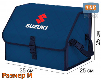 Саквояж "Союз" в багажник Suzuki (Сузуки), размер M. Цвет: синий с синей прострочкой Ромб.